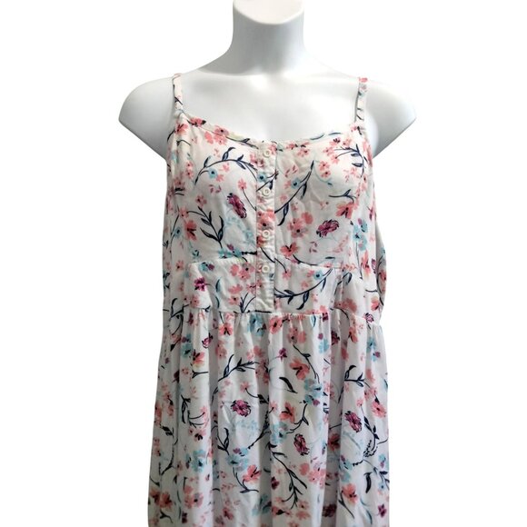 Torrid Floral High-Low Hem Plus Size 4 (4X) Dress Buttons Detail Smocked Back - Picture 3 of 9